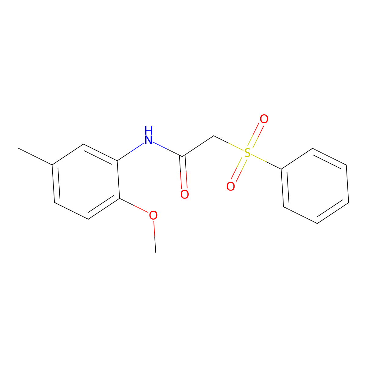 N-(2-methoxy-5-methylphenyl)-2-(phenylsulfonyl)acetamide molecular structure, CAS 712320-03-1