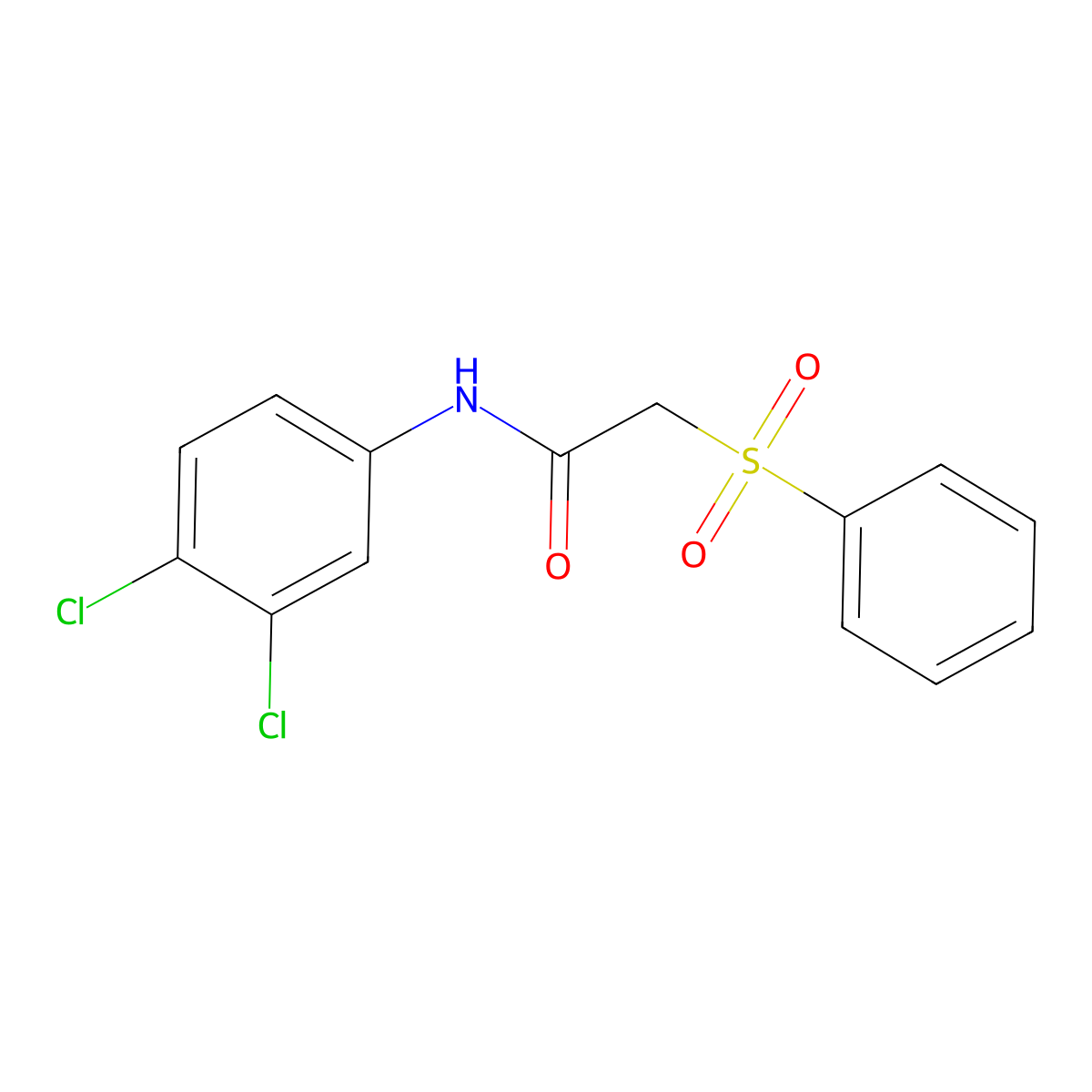N-(3,4-dichlorophenyl)-2-(phenylsulfonyl)acetamide molecular structure, CAS 712320-04-2