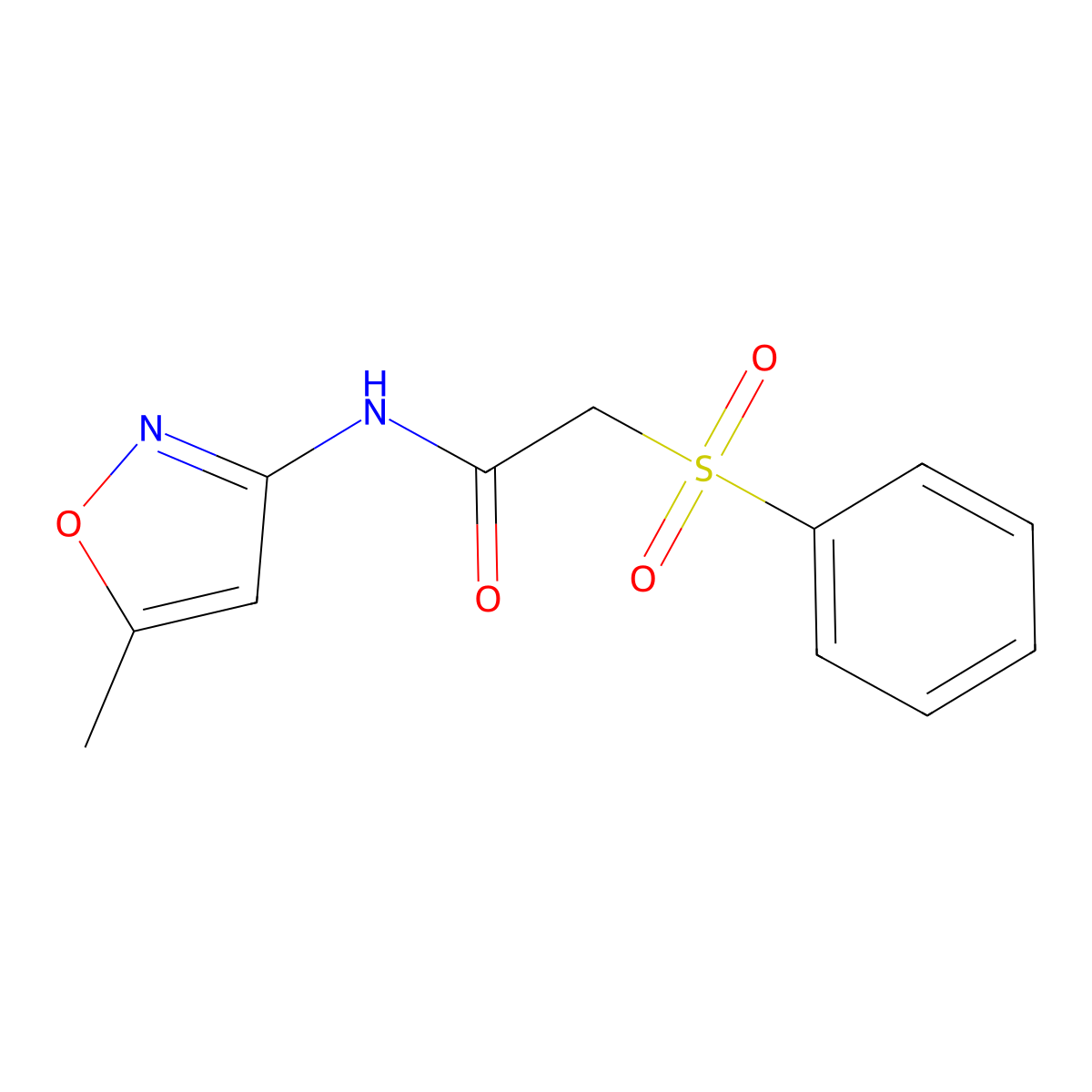 N-(5-methylisoxazol-3-yl)-2-(phenylsulfonyl)acetamide molecular structure, CAS 712320-07-5