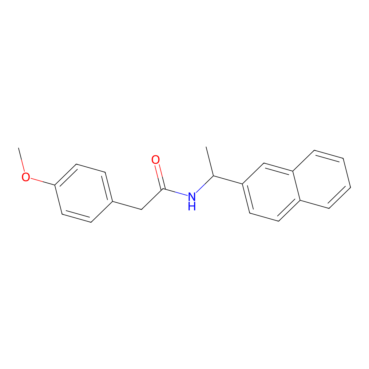 2-(4-methoxyphenyl)-N-[1-(2-naphthyl)ethyl]acetamide molecular structure, CAS 712320-09-7