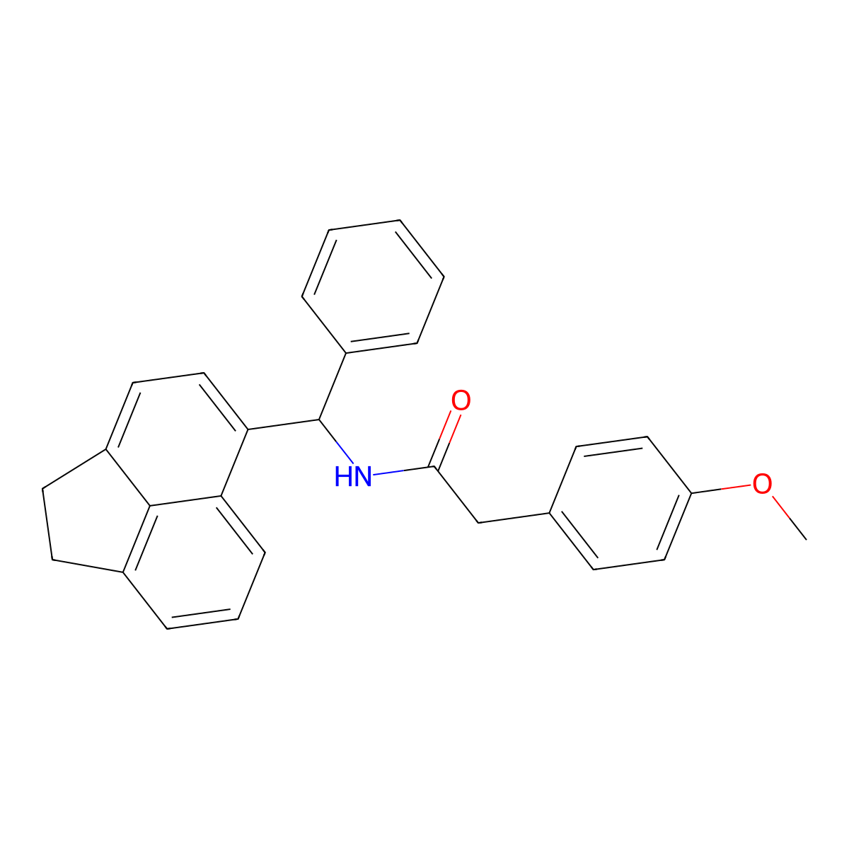 N-[1,2-dihydroacenaphthylen-5-yl(phenyl)methyl]-2-(4-methoxyphenyl)acetamide molecular structure, CAS 712320-12-2