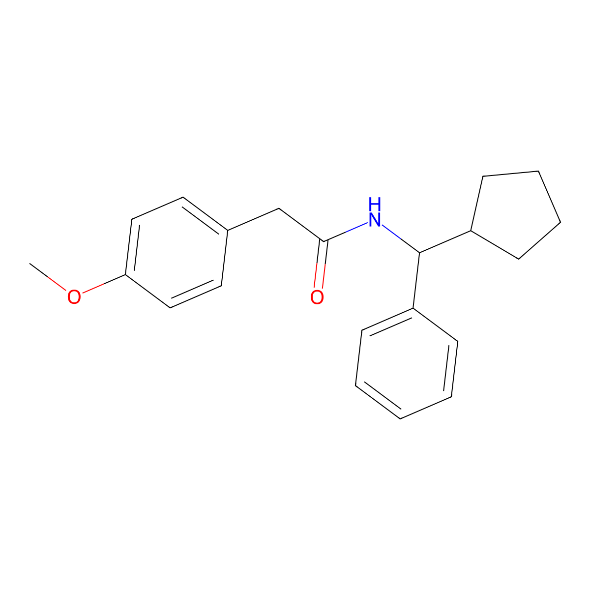 N-[cyclopentyl(phenyl)methyl]-2-(4-methoxyphenyl)acetamide molecular structure, CAS 712320-13-3
