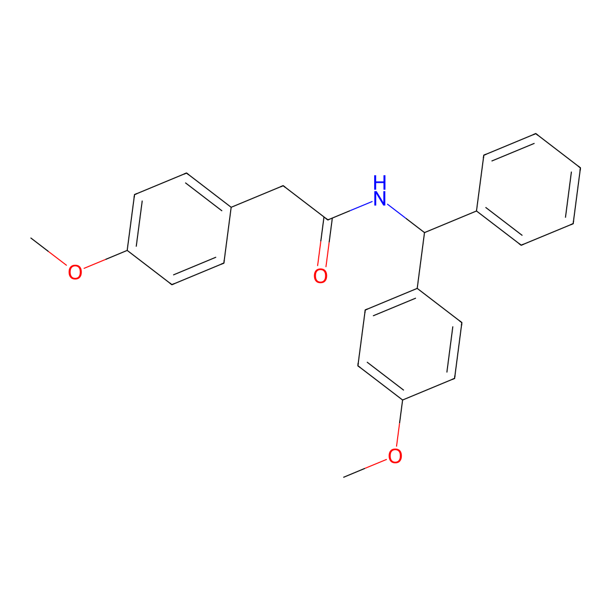 2-(4-methoxyphenyl)-N-[(4-methoxyphenyl)-phenylmethyl]acetamide molecular structure, CAS 712320-14-4