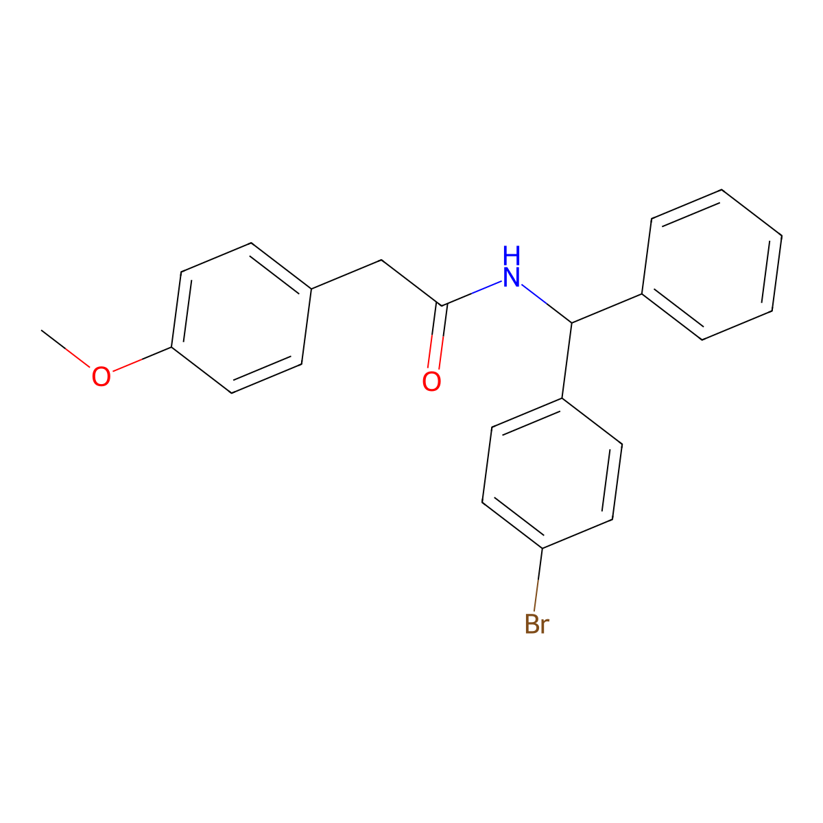 N-[(4-bromophenyl)-phenylmethyl]-2-(4-methoxyphenyl)acetamide molecular structure, CAS 712320-15-5