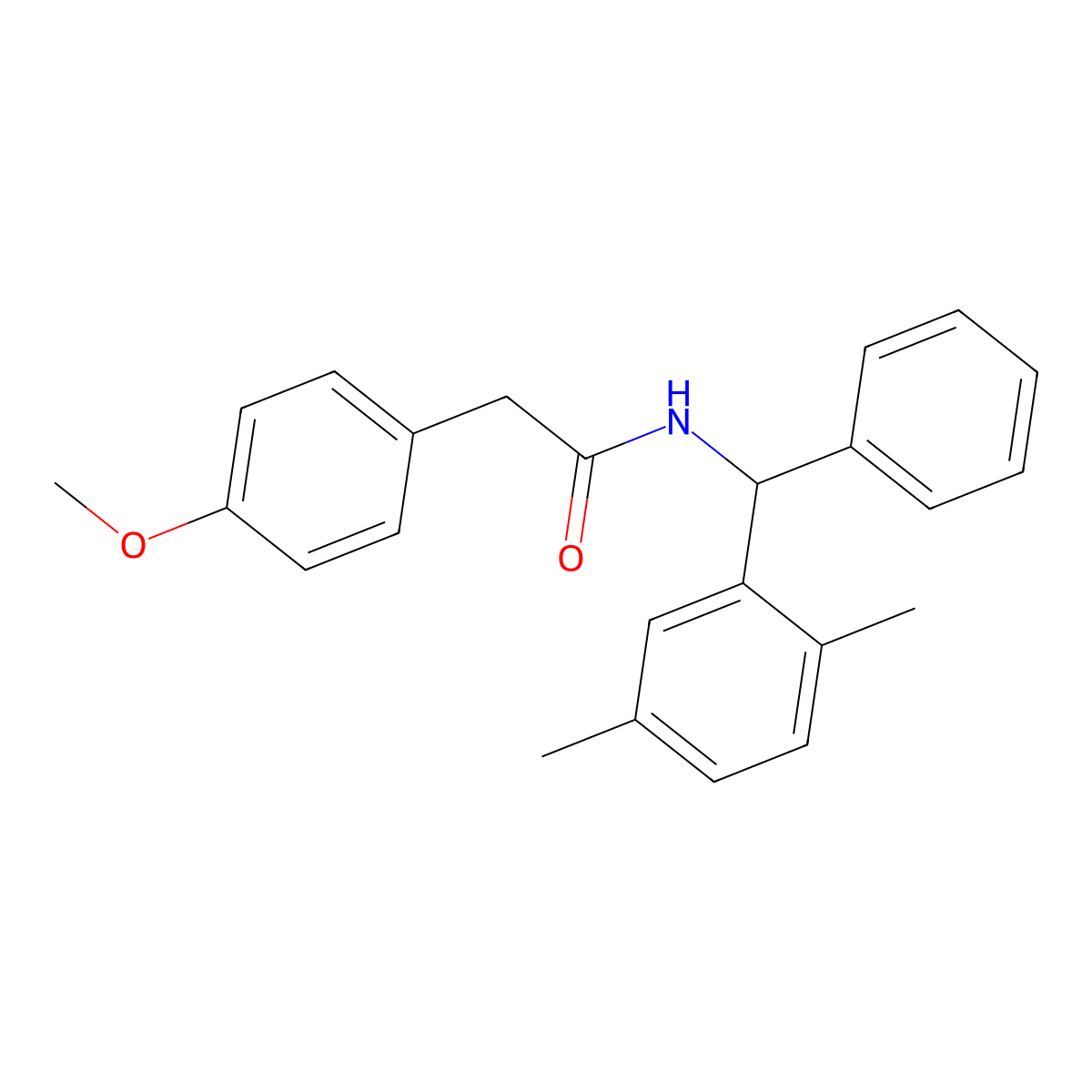 N-[(2,5-dimethylphenyl)(phenyl)methyl]-2-(4-methoxyphenyl)acetamide molecular structure, CAS 712320-18-8
