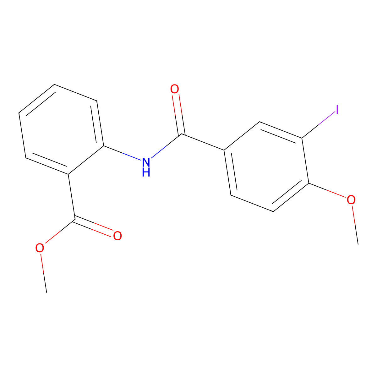Methyl 2-[(3-iodo-4-methoxybenzoyl)amino]benzoate molecular structure, CAS 712320-23-5
