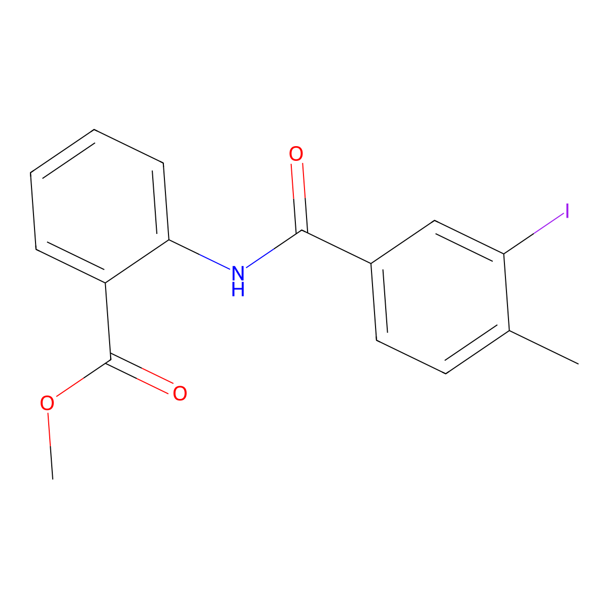 Methyl 2-[(3-iodo-4-methylbenzoyl)amino]benzoate molecular structure, CAS 712320-25-7
