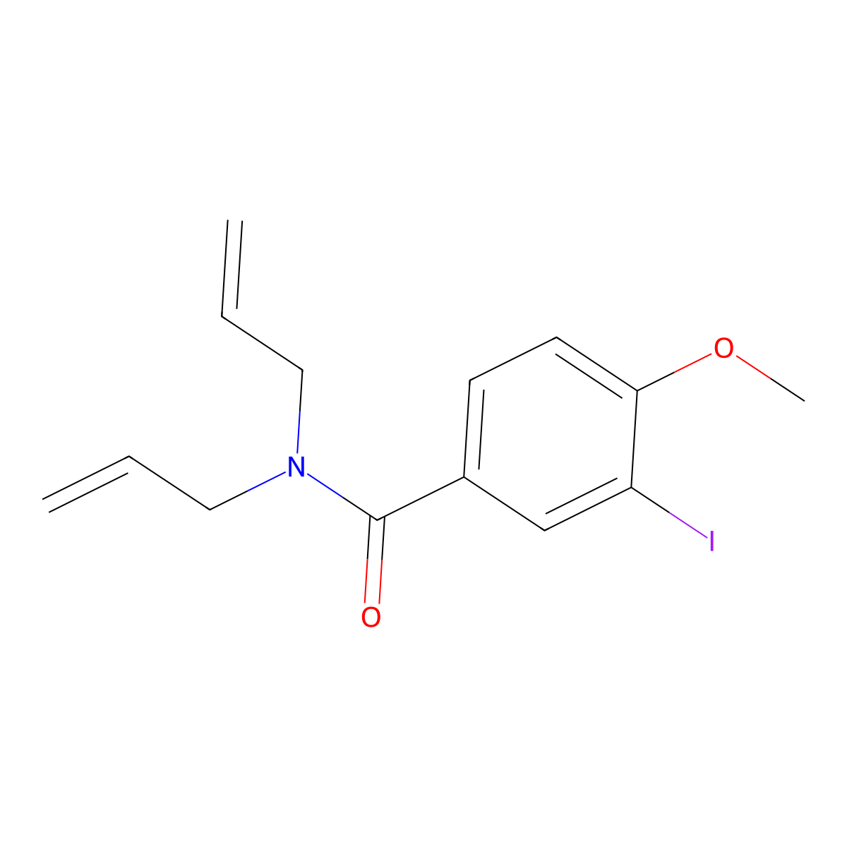 N,N-diallyl-3-iodo-4-methoxybenzamide molecular structure, CAS 712320-27-9