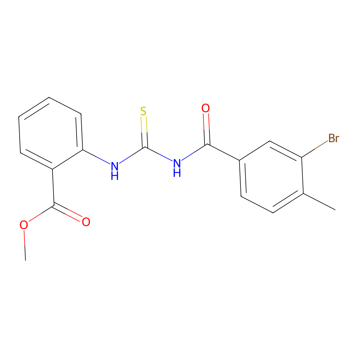 Methyl 2-[(3-bromo-4-methylbenzoyl)carbamothioylamino]benzoate molecular structure, CAS 712320-31-5