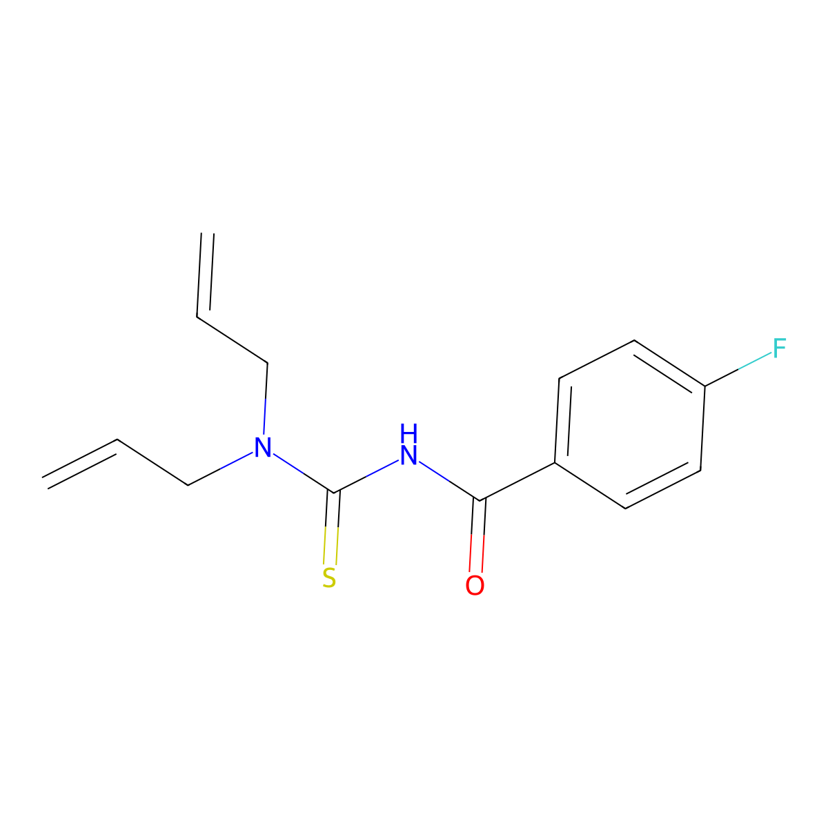 N-[bis(prop-2-enyl)carbamothioyl]-4-fluorobenzamide molecular structure, CAS 712320-35-9