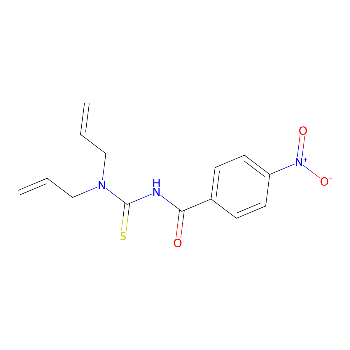 N-[(diallylamino)carbonothioyl]-4-nitrobenzamide molecular structure, CAS 712320-36-0
