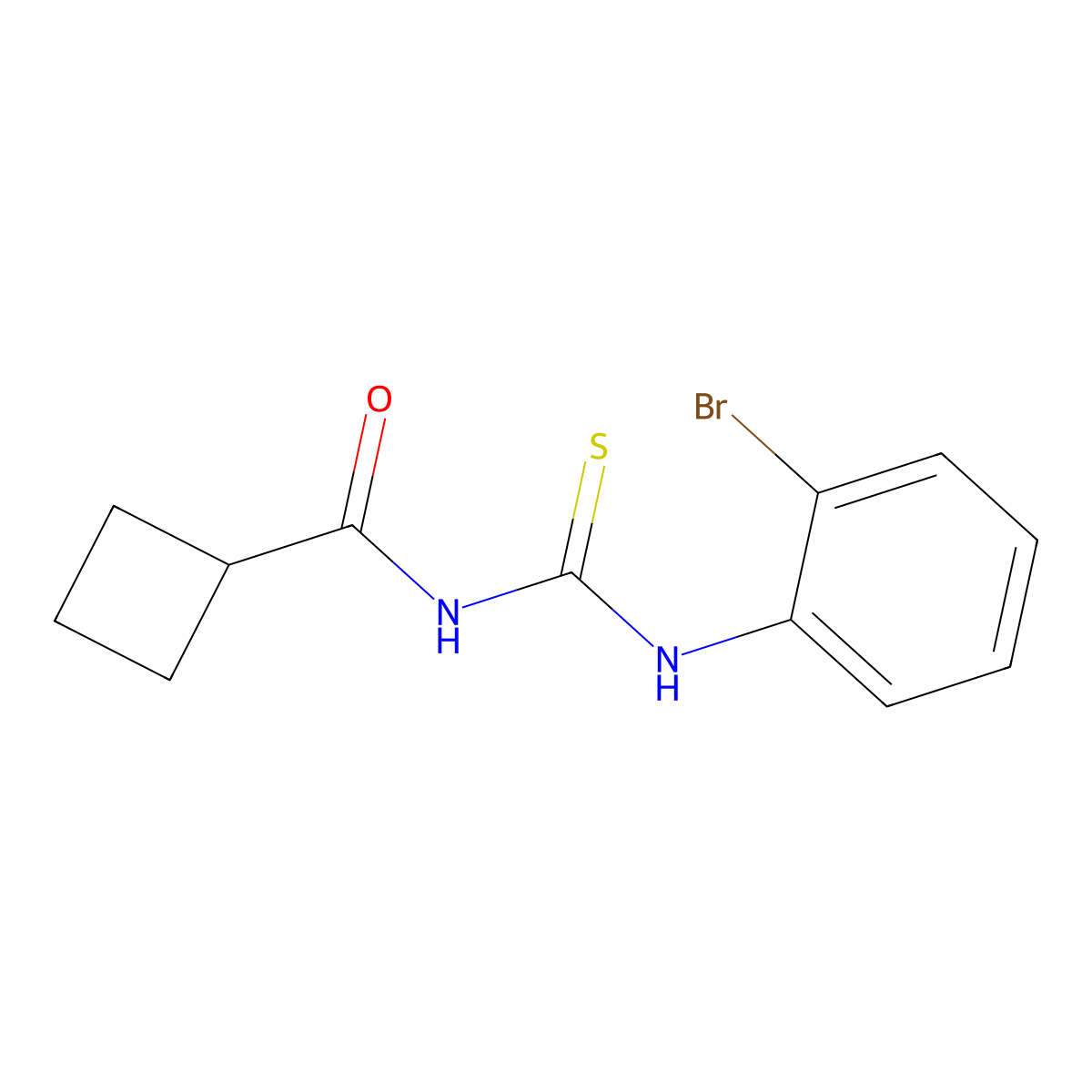 N-[(2-bromophenyl)carbamothioyl]cyclobutanecarboxamide molecular structure, CAS 712320-50-8