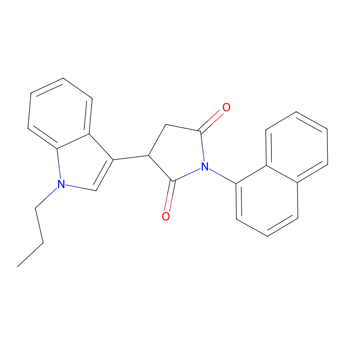 1-Naphthalen-1-yl-3-(1-propylindol-3-yl)pyrrolidine-2,5-dione molecular structure, CAS 712320-57-5