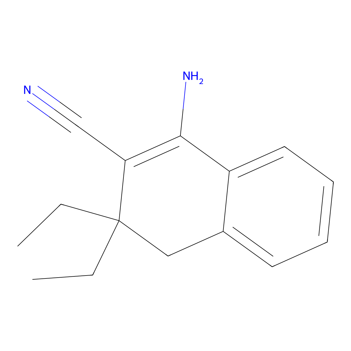 1-Amino-3,3-diethyl-3,4-dihydronaphthalene-2-carbonitrile molecular structure, CAS 712320-58-6