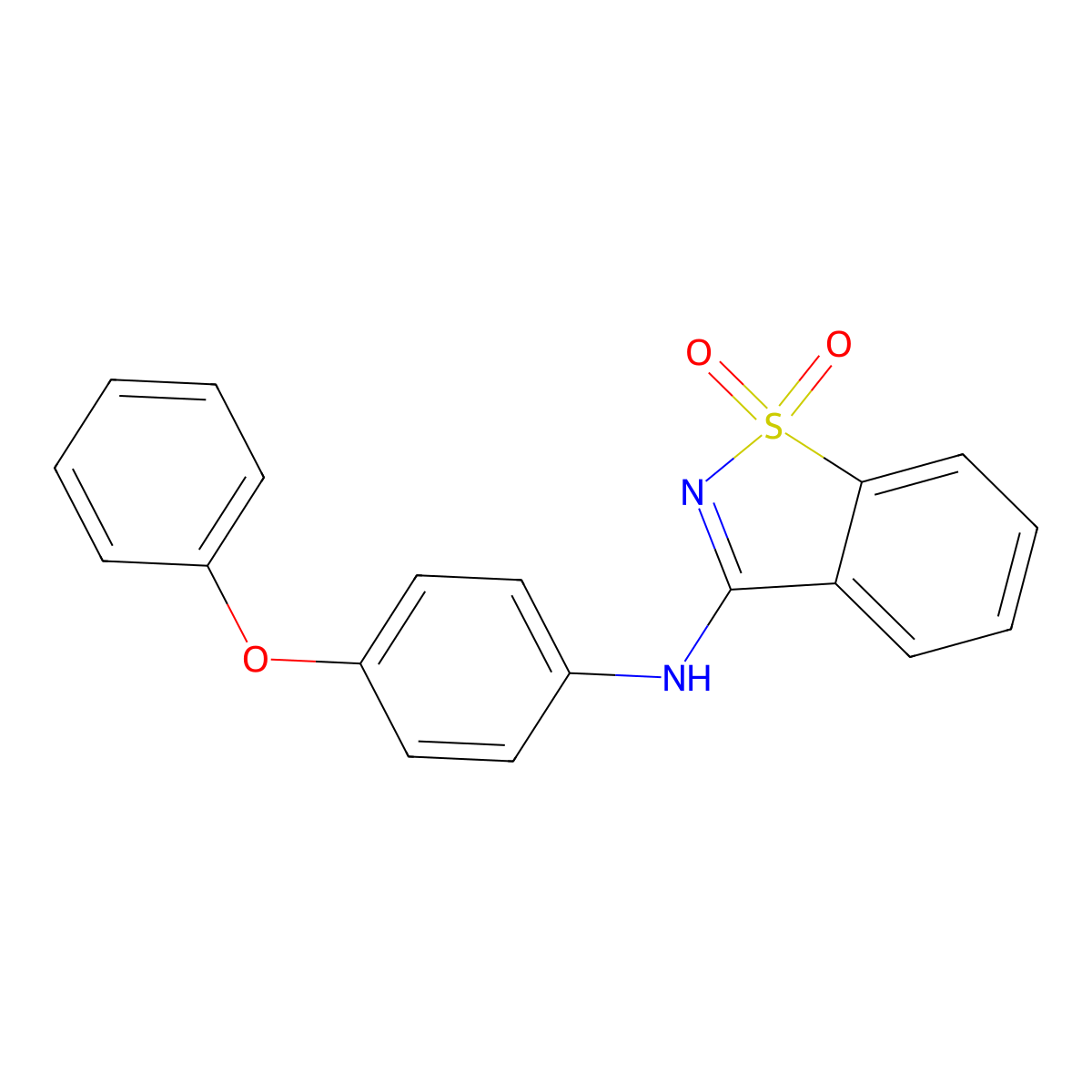 1,1-dioxo-N-(4-phenoxyphenyl)-1,2-benzothiazol-3-amine molecular structure, CAS 712322-12-8