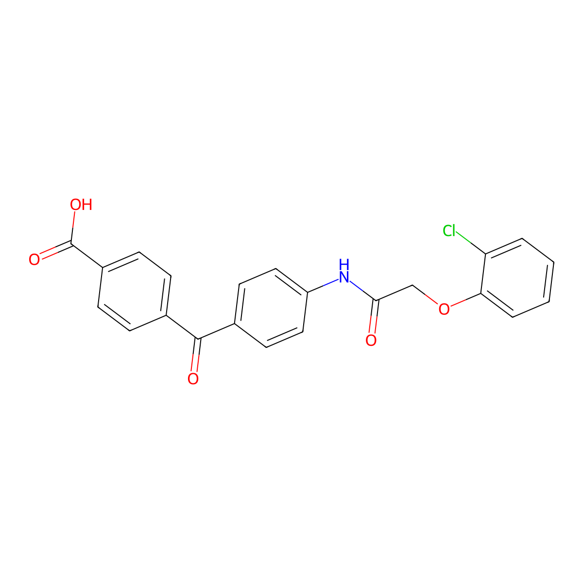 4-(4-{[(2-Chlorophenoxy)acetyl]amino}benzoyl)benzoic acid molecular structure, CAS 712322-27-5