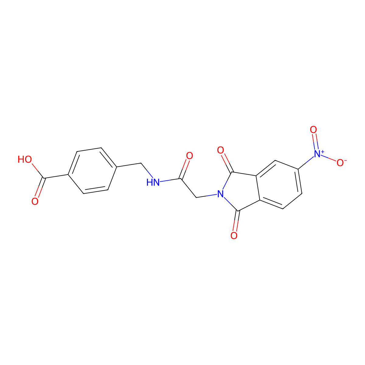 4-({[(5-nitro-1,3-dioxo-1,3-dihydro-2H-isoindol-2-yl)acetyl]amino}methyl)benzoic acid molecular structure, CAS 712322-32-2