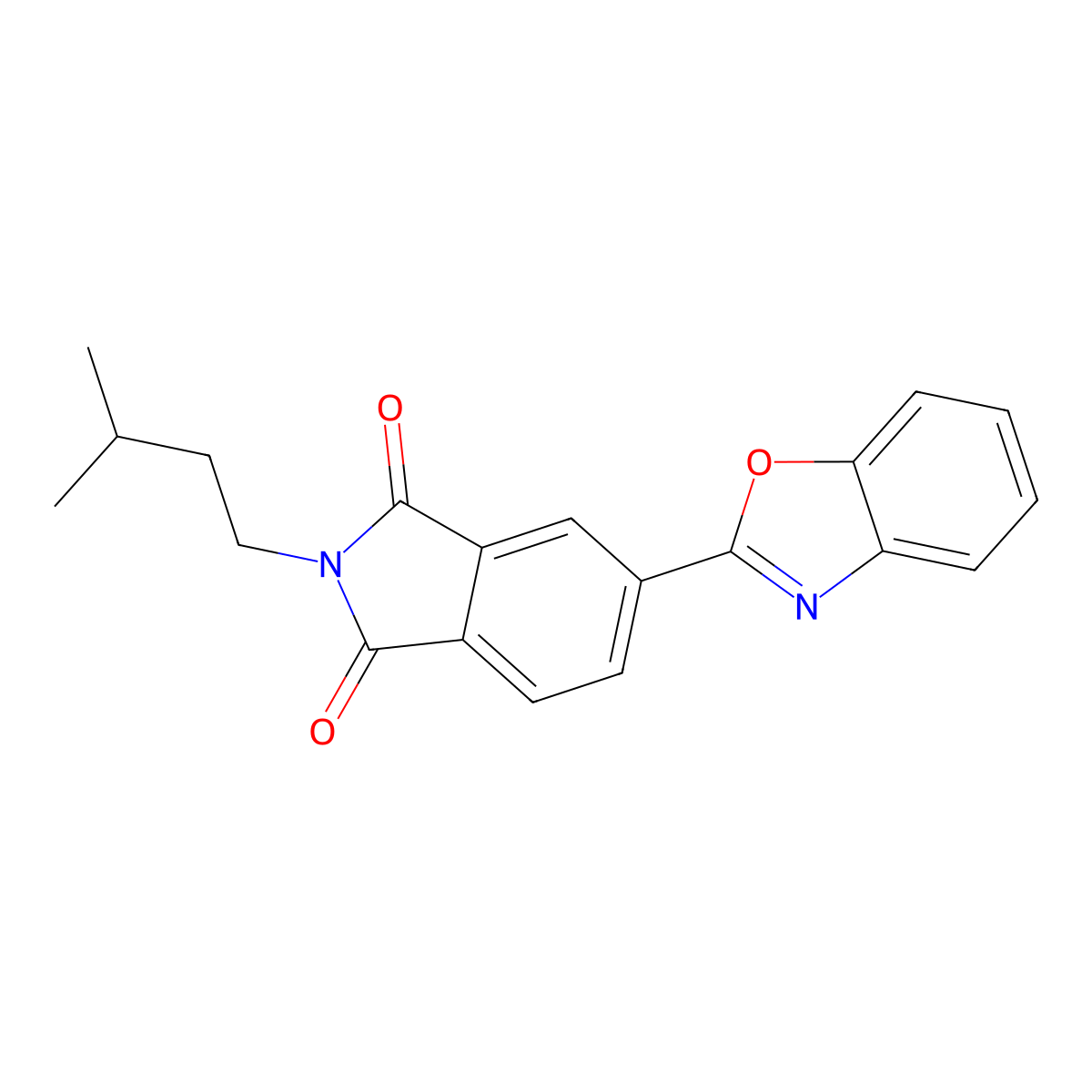 5-(1,3-Benzoxazol-2-yl)-2-(3-methylbutyl)isoindole-1,3-dione molecular structure, CAS 712322-36-6