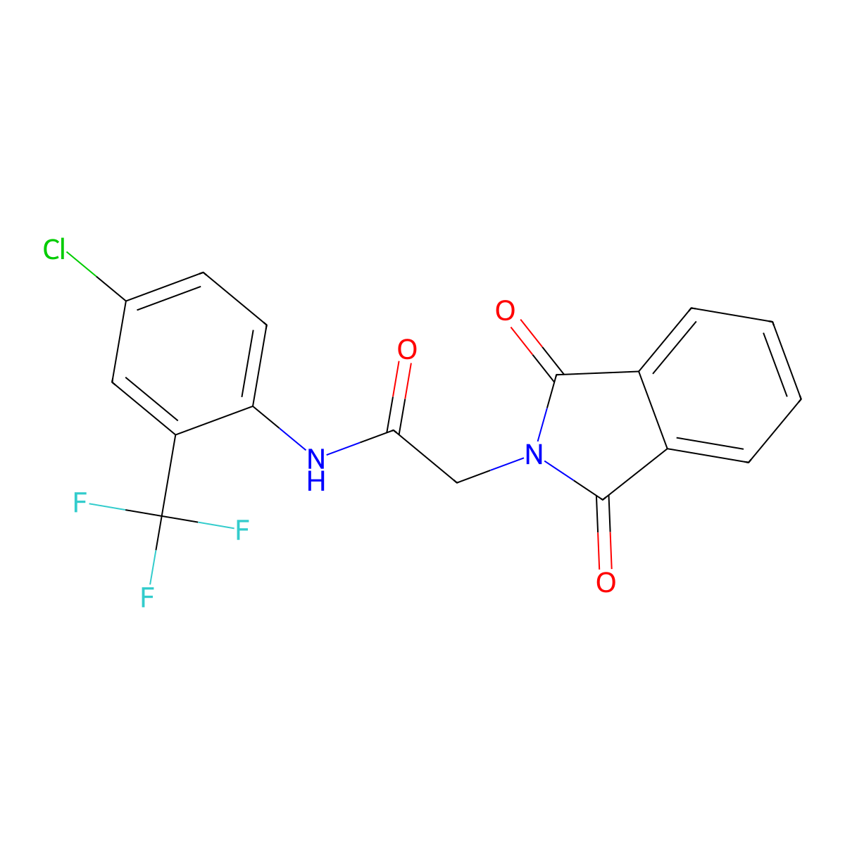 N-[4-chloro-2-(trifluoromethyl)phenyl]-2-(1,3-dioxoisoindol-2-yl)acetamide molecular structure, CAS 712322-65-1