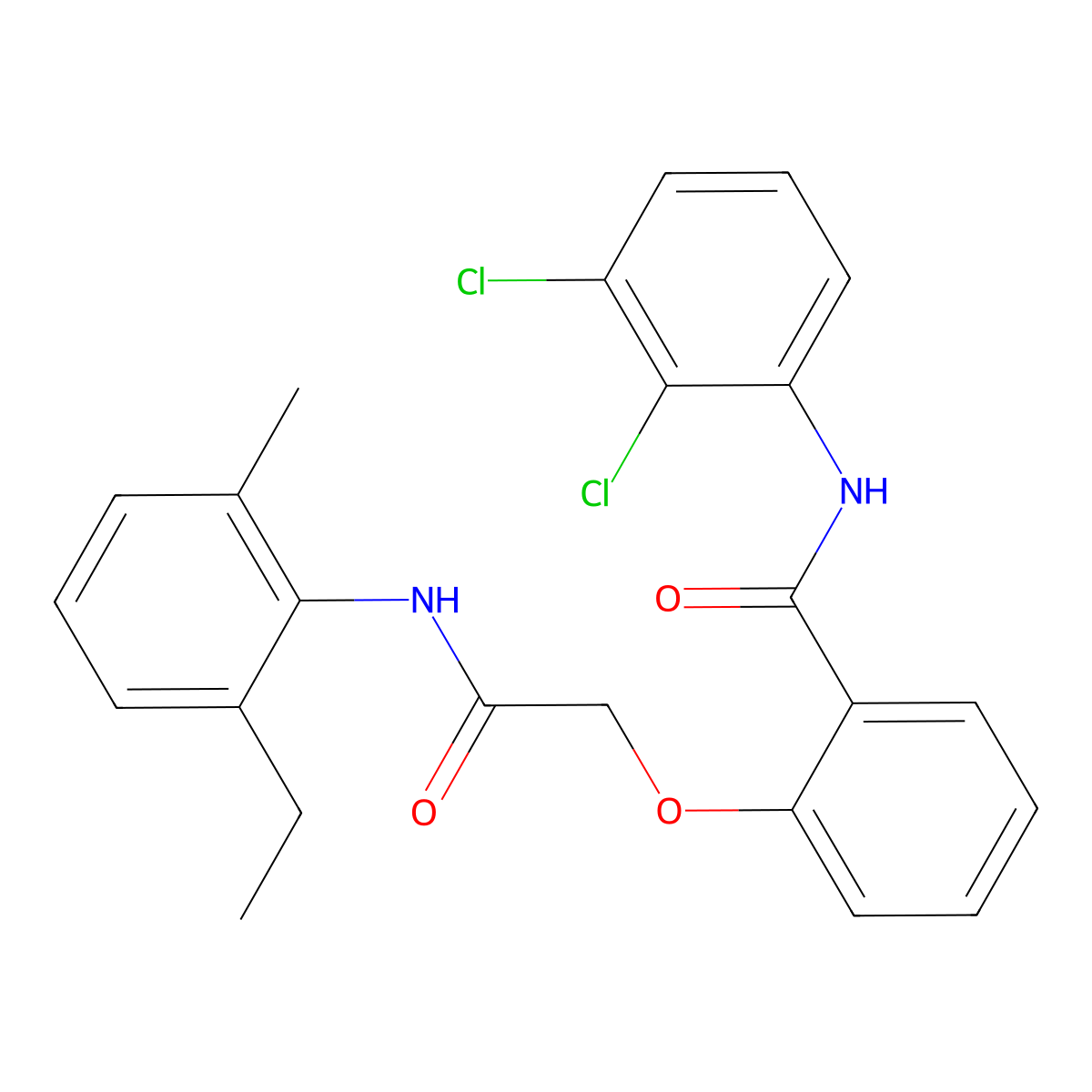 N-(2,3-dichlorophenyl)-2-[2-(2-ethyl-6-methylanilino)-2-oxoethoxy]benzamide molecular structure, CAS 712322-73-1