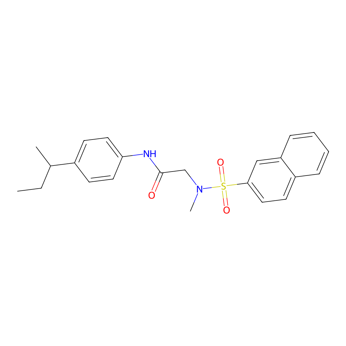 N-(4-butan-2-ylphenyl)-2-[methyl(naphthalen-2-ylsulfonyl)amino]acetamide molecular structure, CAS 712322-82-2
