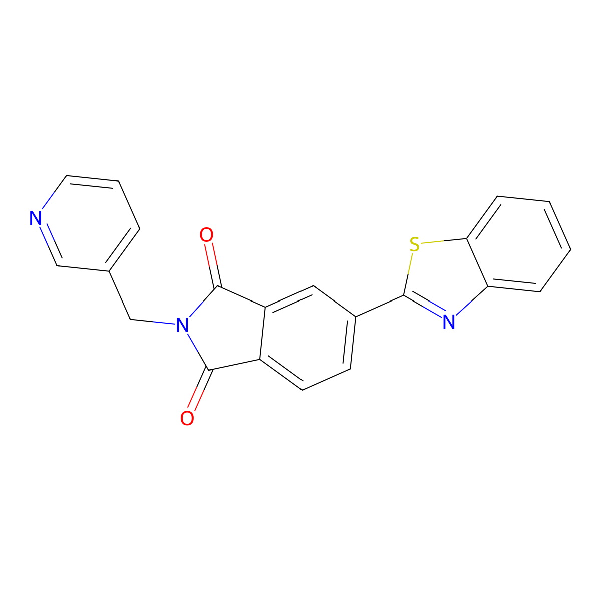 5-(1,3-Benzothiazol-2-yl)-2-[(pyridin-3-yl)methyl]-2,3-dihydro-1h-isoindole-1,3-dione molecular structure, CAS 712322-99-1