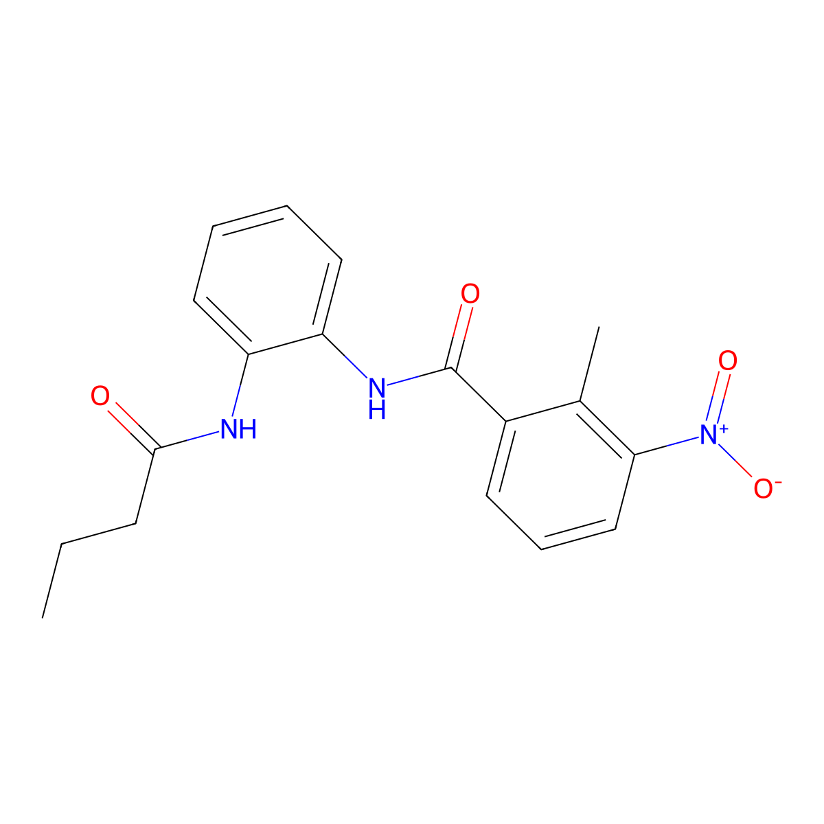 N-[2-(butanoylamino)phenyl]-2-methyl-3-nitrobenzamide molecular structure, CAS 712323-06-3