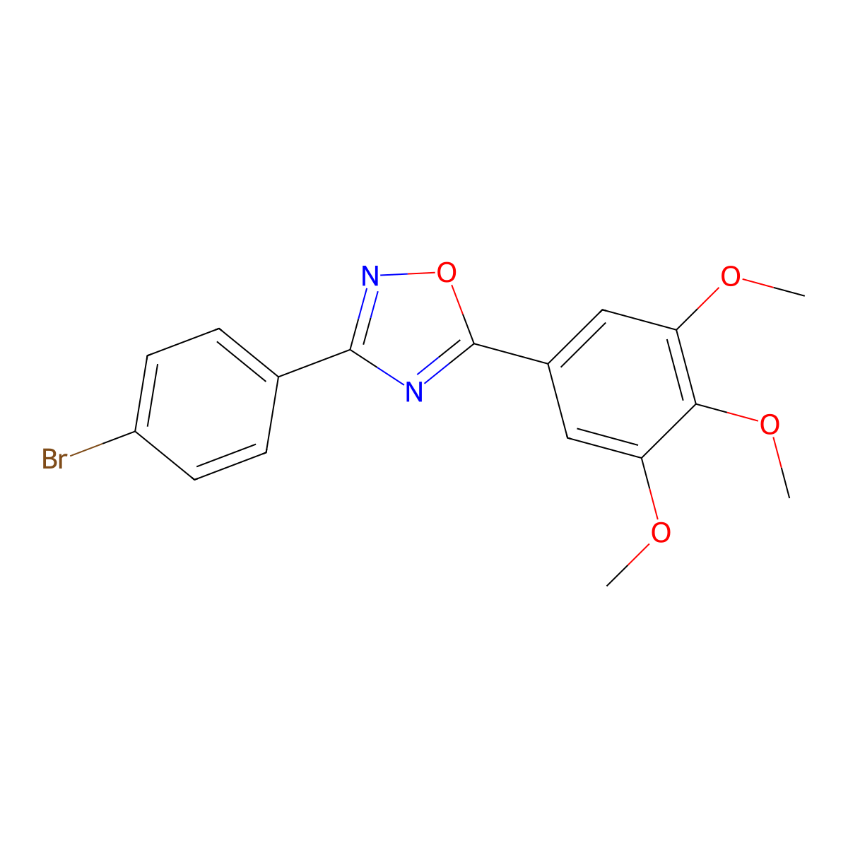3-(4-Bromophenyl)-5-(3,4,5-trimethoxyphenyl)-1,2,4-oxadiazole molecular structure, CAS 712323-32-5