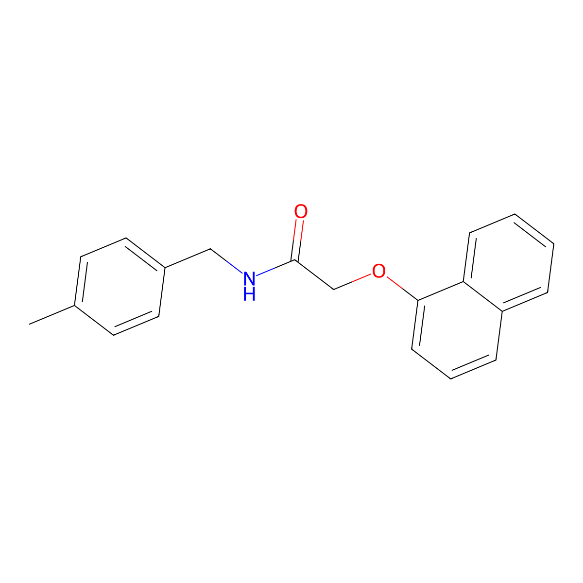 N-(4-methylbenzyl)-2-(1-naphthyloxy)acetamide molecular structure, CAS 712323-59-6