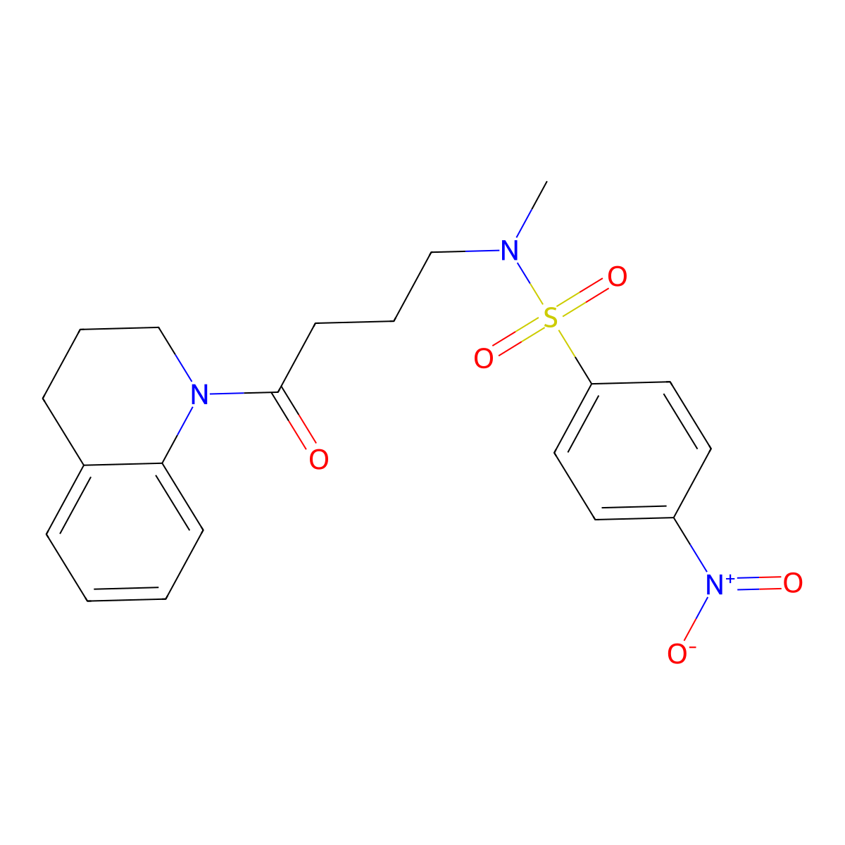N-[4-(3,4-dihydro-2H-quinolin-1-yl)-4-oxobutyl]-N-methyl-4-nitrobenzenesulfonamide molecular structure, CAS 712323-63-2