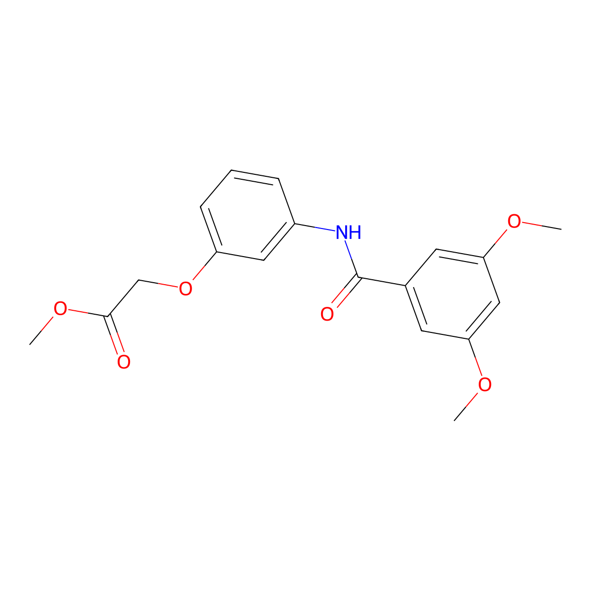 Methyl {3-[(3,5-dimethoxybenzoyl)amino]phenoxy}acetate molecular structure, CAS 712323-64-3