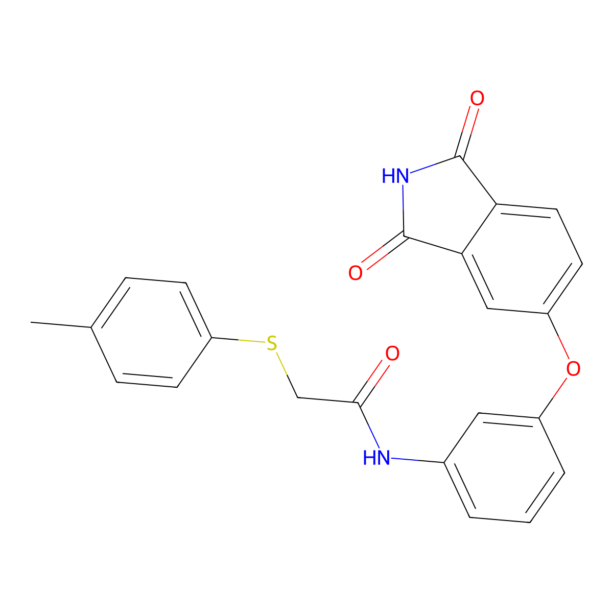 N-[3-(1,3-dioxoisoindol-5-yl)oxyphenyl]-2-(4-methylphenyl)sulfanylacetamide molecular structure, CAS 712323-82-5