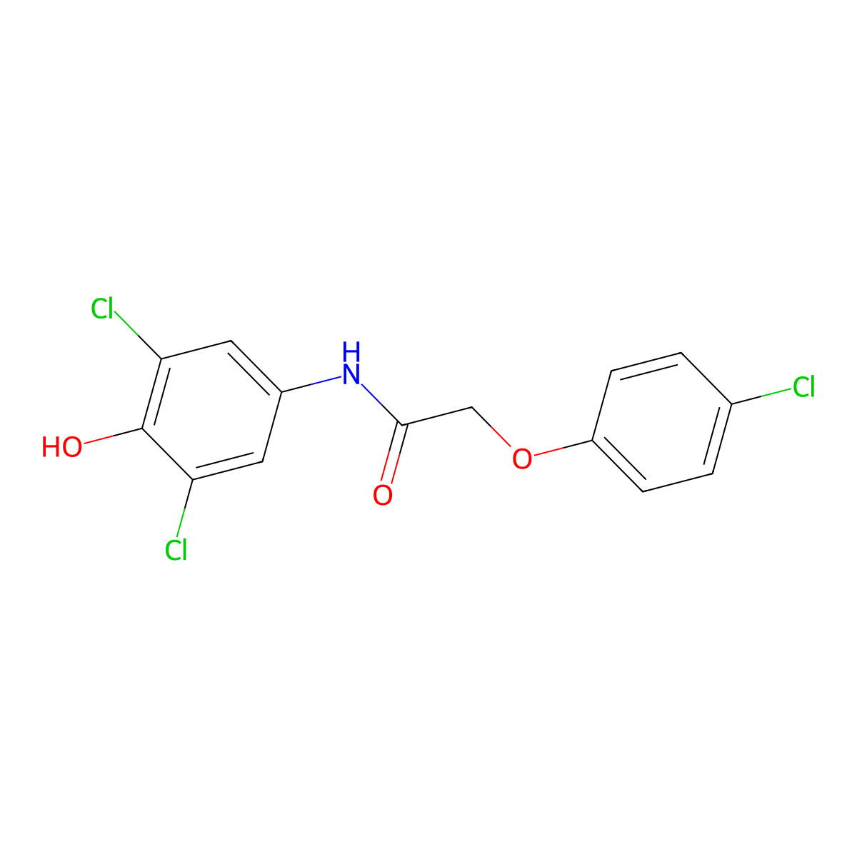 2-(4-chlorophenoxy)-N-(3,5-dichloro-4-hydroxyphenyl)acetamide molecular structure, CAS 712324-15-7