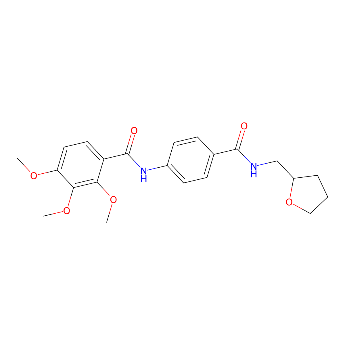2,3,4-trimethoxy-N-[4-(oxolan-2-ylmethylcarbamoyl)phenyl]benzamide molecular structure, CAS 712324-16-8