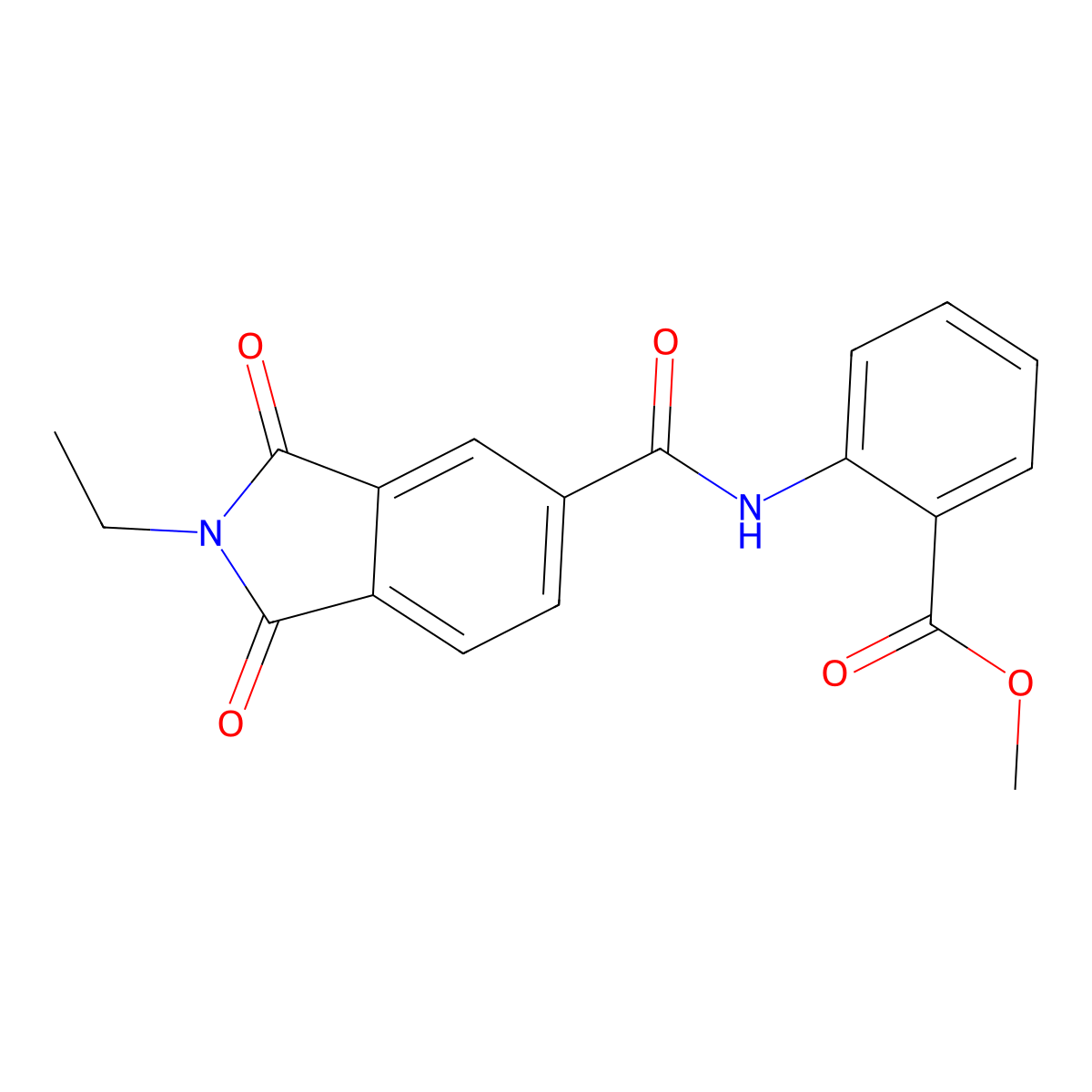 methyl 2-{[(2-ethyl-1,3-dioxo-2,3-dihydro-1H-isoindol-5-yl)carbonyl]amino}benzoate molecular structure, CAS 712324-40-8