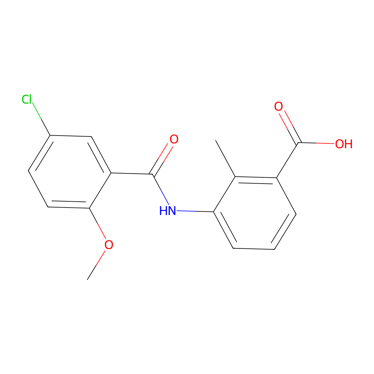3-{[(5-Chloro-2-methoxyphenyl)carbonyl]amino}-2-methylbenzoic acid molecular structure, CAS 712324-42-0