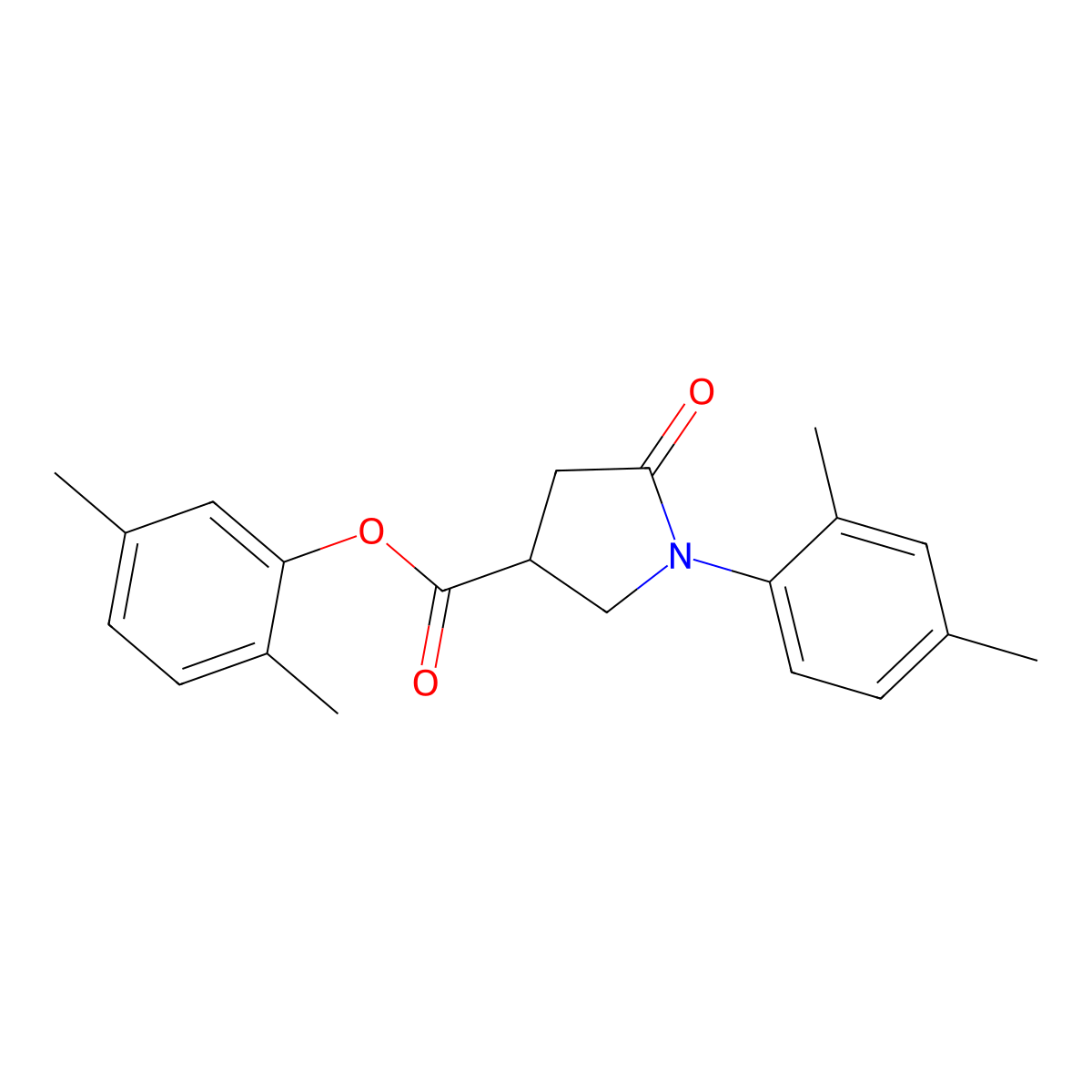 2,5-Dimethylphenyl 1-(2,4-dimethylphenyl)-5-oxopyrrolidine-3-carboxylate molecular structure, CAS 712324-55-5