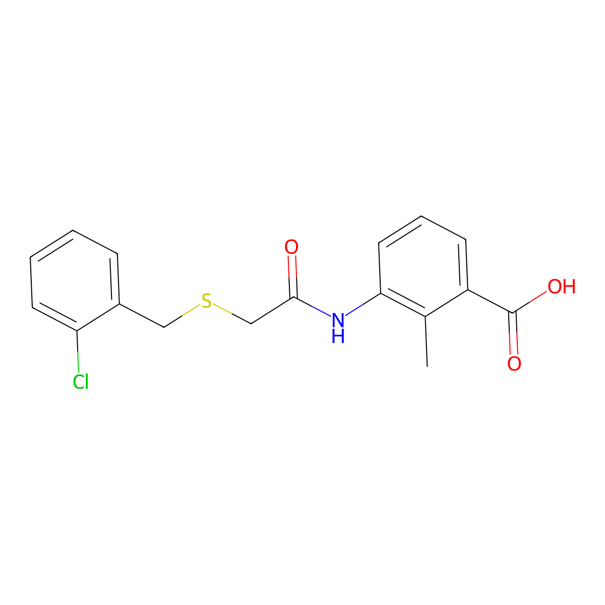 3-({[(2-Chlorobenzyl)sulfanyl]acetyl}amino)-2-methylbenzoic acid molecular structure, CAS 712324-74-8
