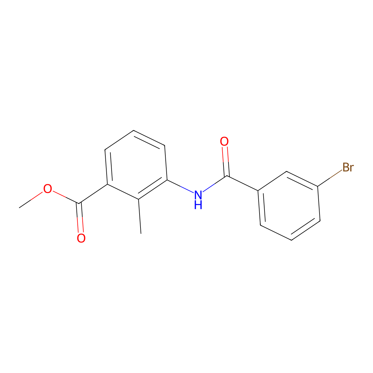 Methyl 3-{[(3-bromophenyl)carbonyl]amino}-2-methylbenzoate molecular structure, CAS 712324-77-1