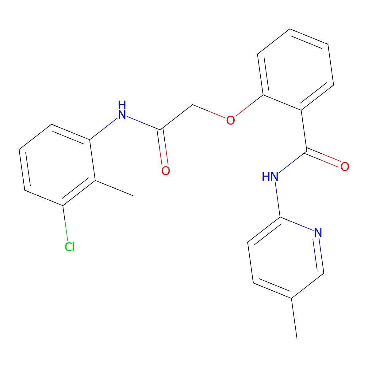 2-[2-(3-chloro-2-methylanilino)-2-oxoethoxy]-N-(5-methylpyridin-2-yl)benzamide molecular structure, CAS 712324-99-7