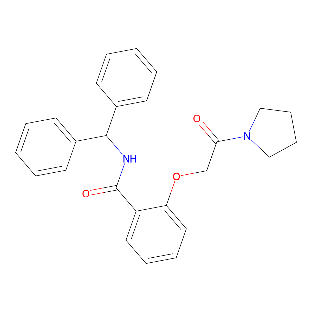 N-benzhydryl-2-(2-oxo-2-pyrrolidin-1-ylethoxy)benzamide molecular structure, CAS 712325-07-0