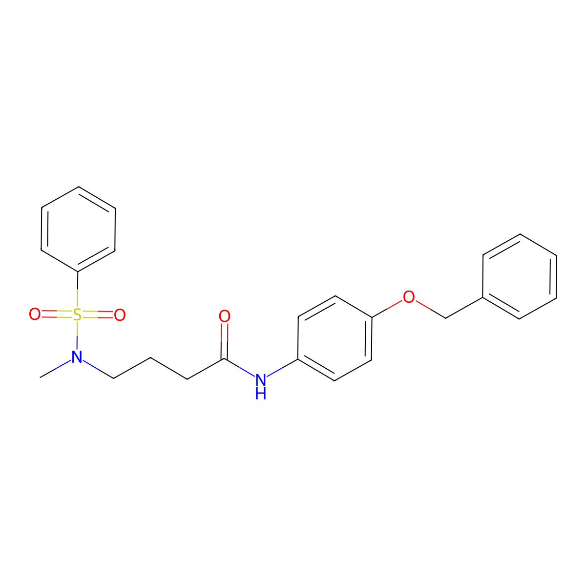 4-[benzenesulfonyl(methyl)amino]-N-(4-phenylmethoxyphenyl)butanamide molecular structure, CAS 712325-08-1