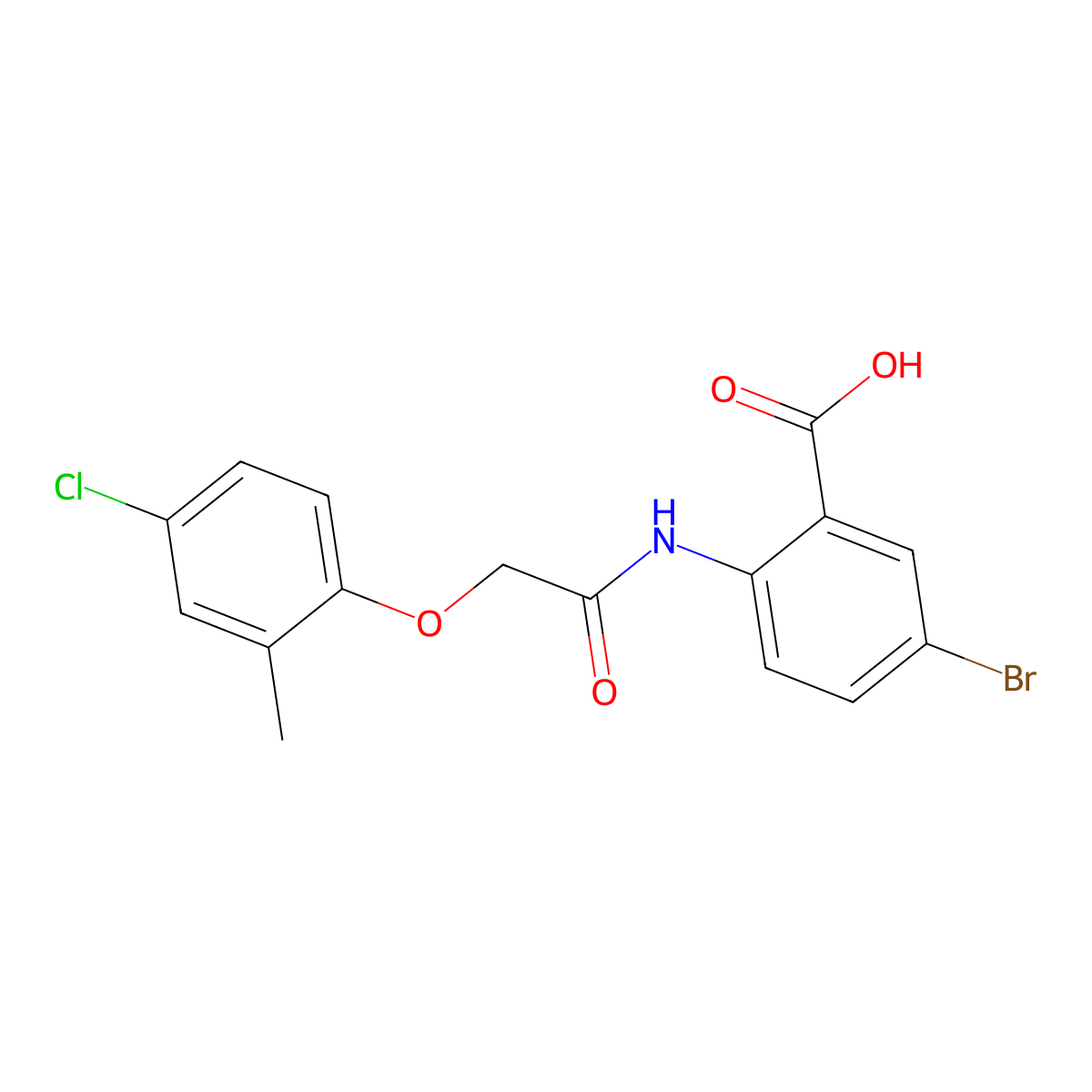 5-Bromo-2-{[(4-chloro-2-methylphenoxy)acetyl]amino}benzoic acid molecular structure, CAS 712325-19-4