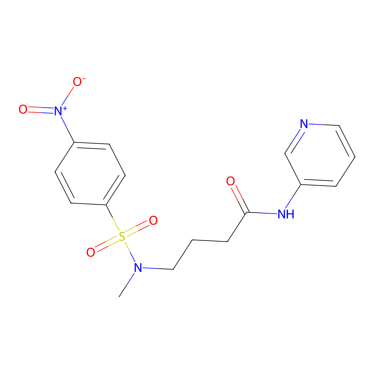 4-[methyl-(4-nitrophenyl)sulfonylamino]-N-pyridin-3-ylbutanamide molecular structure, CAS 712325-37-6