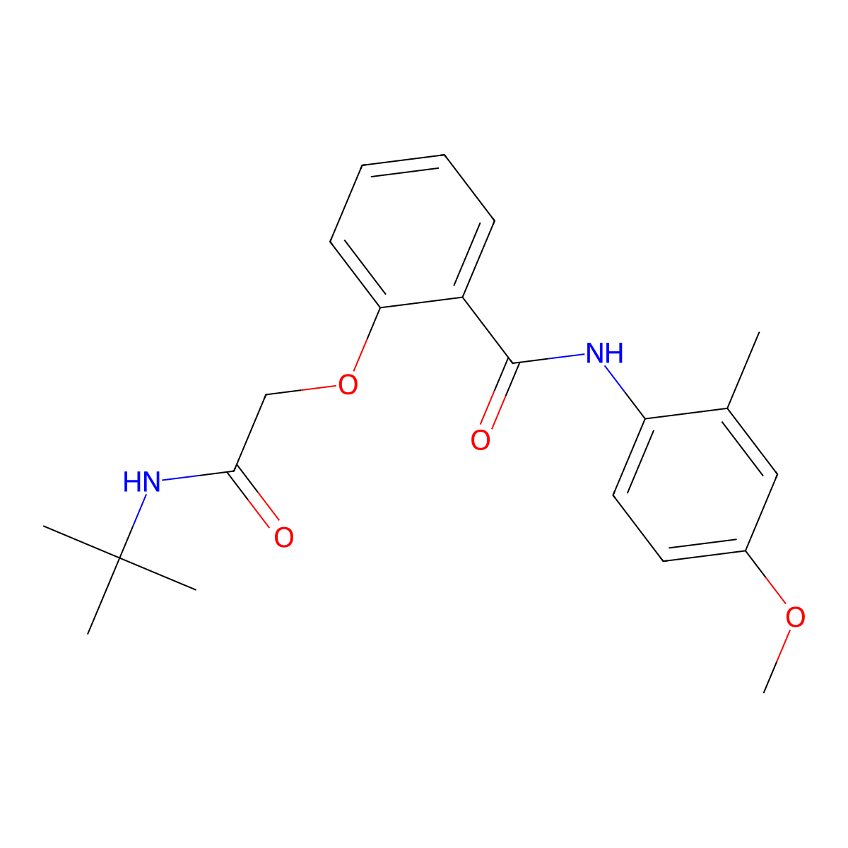 2-[2-(tert-butylamino)-2-oxoethoxy]-N-(4-methoxy-2-methylphenyl)benzamide molecular structure, CAS 712325-40-1