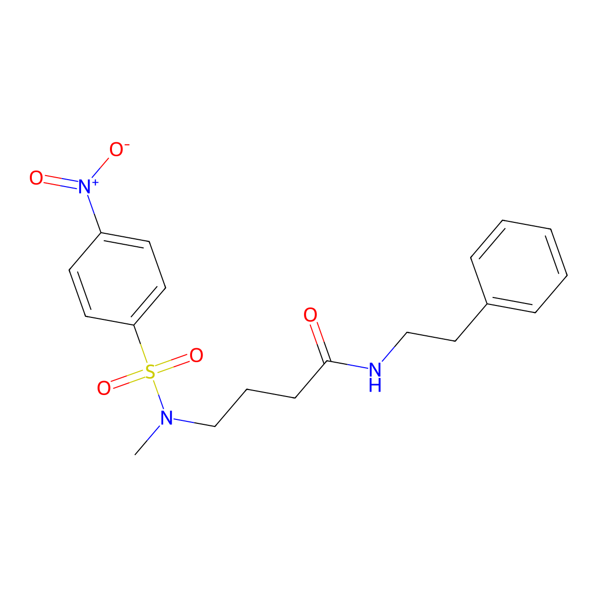 4-{methyl[(4-nitrophenyl)sulfonyl]amino}-N-(2-phenylethyl)butanamide molecular structure, CAS 712325-44-5
