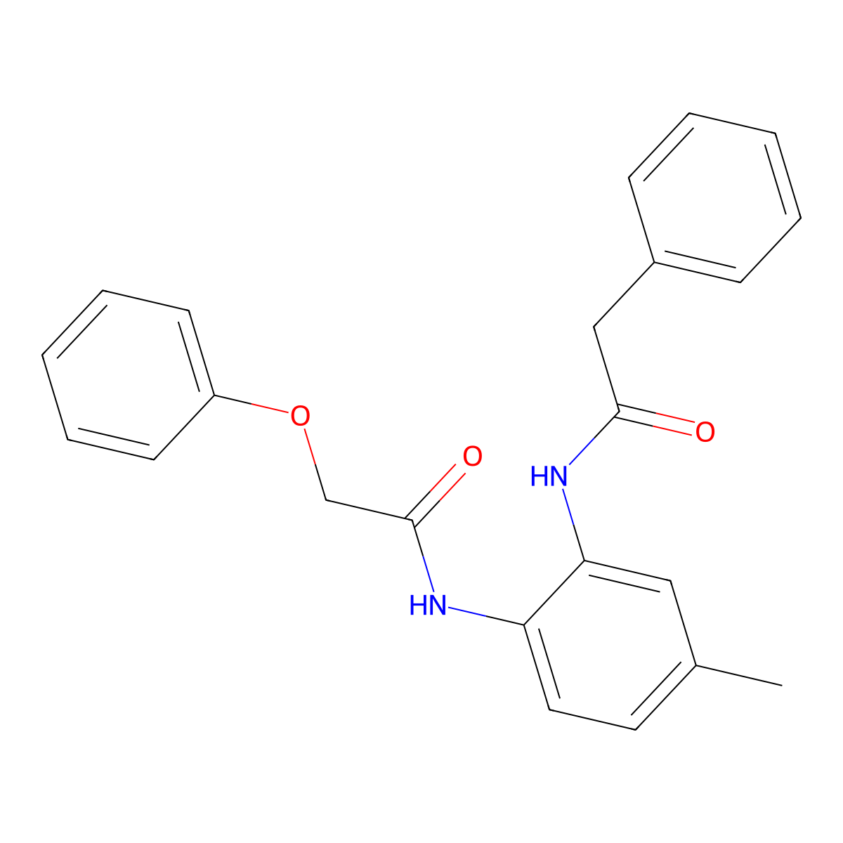 N-[5-methyl-2-[(2-phenoxyacetyl)amino]phenyl]-2-phenylacetamide molecular structure, CAS 712325-58-1