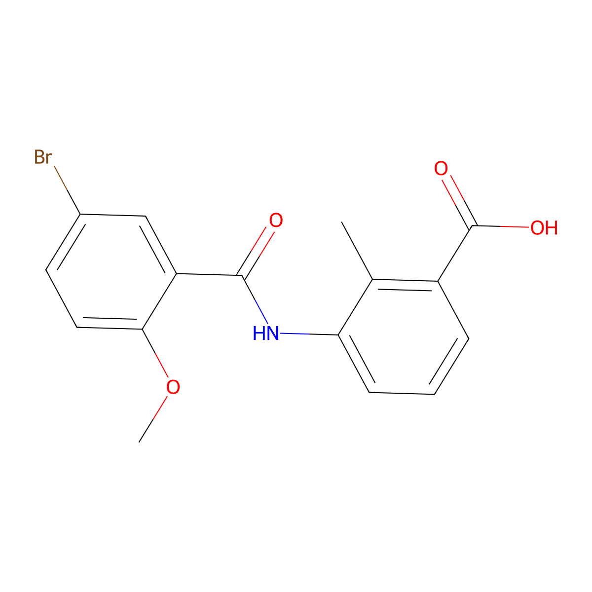 3-{[(5-Bromo-2-methoxyphenyl)carbonyl]amino}-2-methylbenzoic acid molecular structure, CAS 712325-69-4