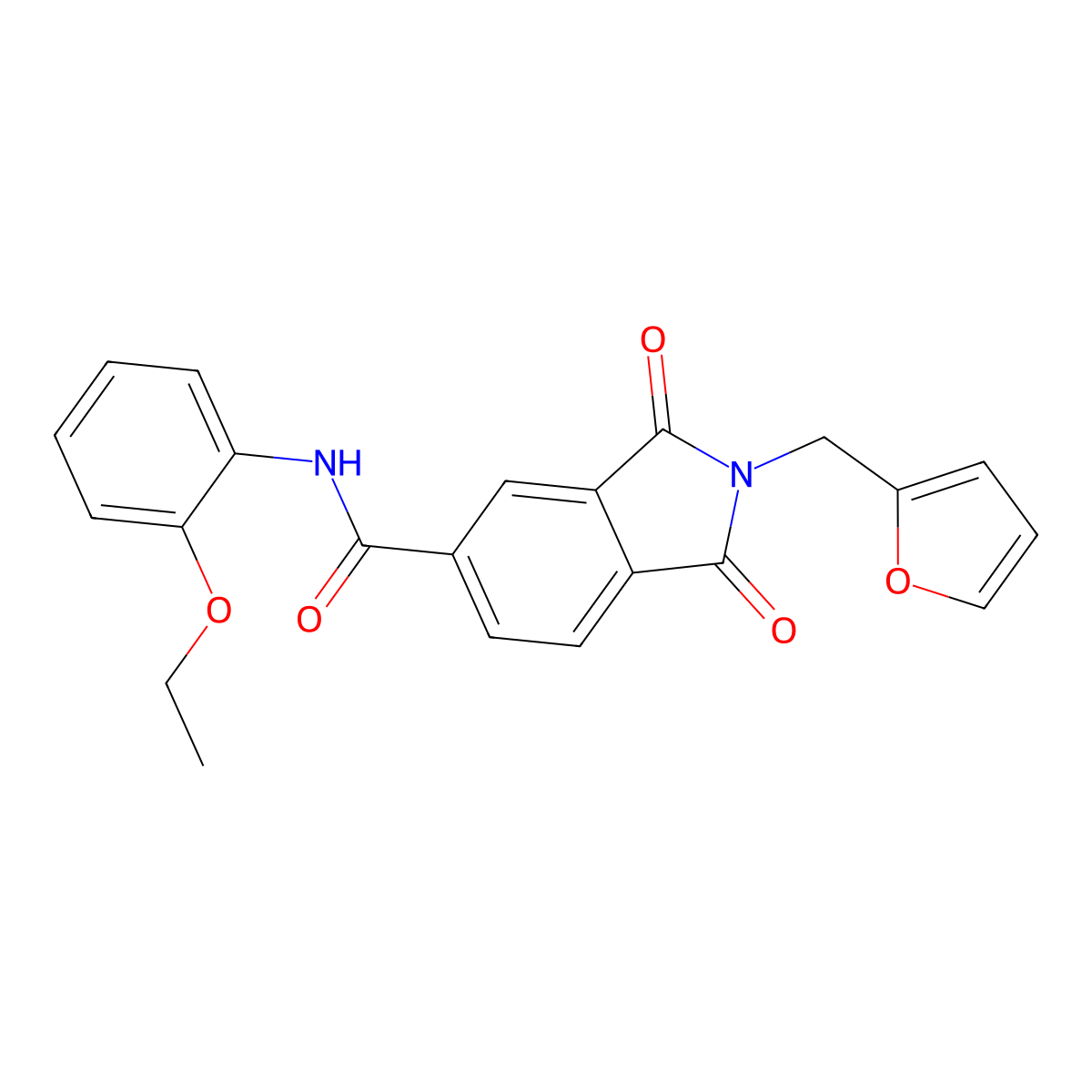 N-(2-ethoxyphenyl)-2-(furan-2-ylmethyl)-1,3-dioxoisoindole-5-carboxamide molecular structure, CAS 712326-09-5