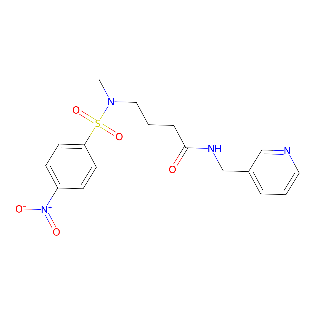 4-[methyl-(4-nitrophenyl)sulfonylamino]-N-(pyridin-3-ylmethyl)butanamide molecular structure, CAS 712326-20-0